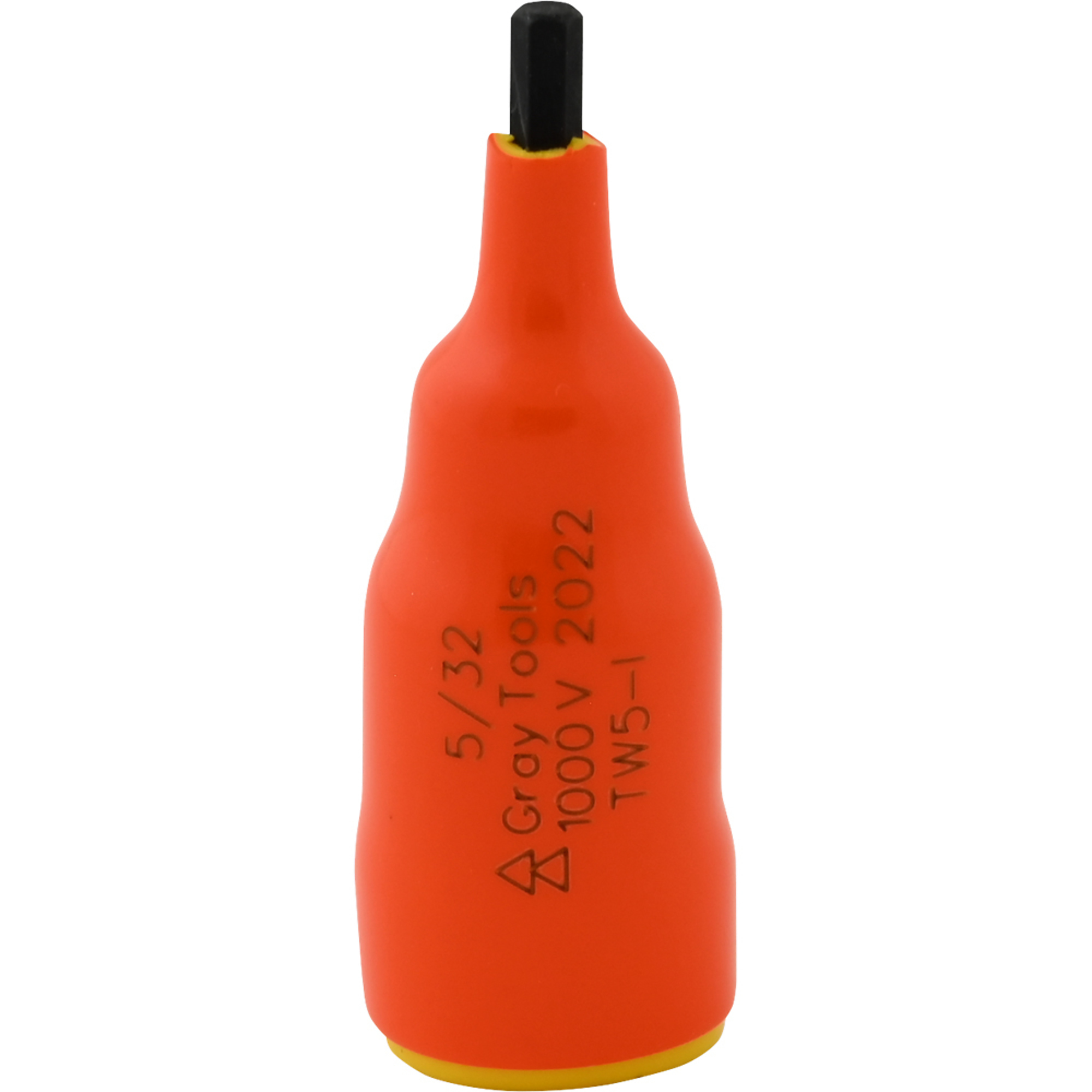 Gray Tools, 5/32in. X 3/8in. Drive Hex 1000V Insulated Socket, Socket Size 5/32 in, Drive Size 3/8 in, Model# TW5-I